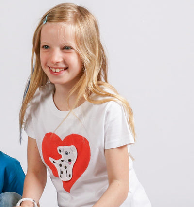 T-Shirt weiß mit Herz kurzarm | sticklett Online Store.