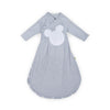 Baby Schlafsack langarm mit Kratzschutz in hellgrau melliert Bio-Baumwolle